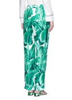 Back View -Click To Enlarge Banana leaf print silk pyjama pants