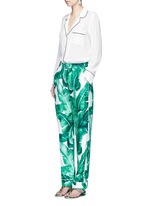 Figure View -Click To Enlarge Banana leaf print silk pyjama pants
