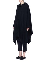 Front View -Click To Enlarge 'Asham' hooded cashmere-silk cape