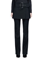 Main View -Click To Enlarge Belted apron front twill skirt