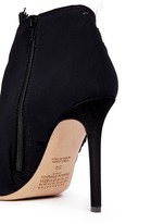 Detail View -Click To Enlarge Asymmetric fringe suede booties