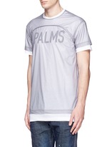 Front View -Click To Enlarge 'PALMS' print double layer T-shirt