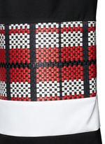 Detail View -Click To Enlarge Textured tartan colourblock culottes