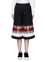 Main View -Click To Enlarge Textured tartan colourblock culottes