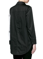 Back View -Click To Enlarge Embroidered windmill colourblock asymmetric front shirt