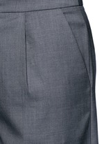 Detail View -Click To Enlarge Wide leg wool blend cropped pants