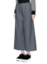 Front View -Click To Enlarge Wide leg wool blend cropped pants