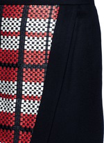 Detail View -Click To Enlarge Textured tartan asymmetric wool cashmere blend skirt
