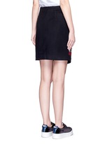 Back View -Click To Enlarge Textured tartan asymmetric wool cashmere blend skirt