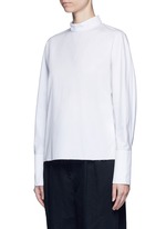Front View -Click To Enlarge 'Meiyijia' raw edged cotton poplin shirt