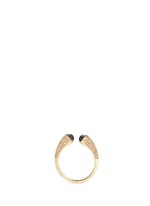Detail View -Click To Enlarge 'Evolution of Rock' diamond topaz 18k yellow gold ring