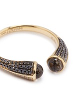 Detail View -Click To Enlarge 'Evolution of Rock' diamond topaz 18k yellow gold ring