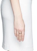 Figure View -Click To Enlarge 'Evolution of Rock' diamond topaz 18k yellow gold ring