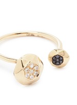 Detail View -Click To Enlarge 'Evolution of Rock' diamond pavé 18k yellow gold open ring