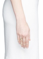 Figure View -Click To Enlarge 'Evolution of Rock' diamond pavé 18k yellow gold open ring