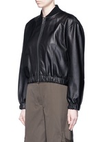 Front View -Click To Enlarge Lambskin leather bomber jacket