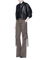 Figure View -Click To Enlarge Lambskin leather bomber jacket