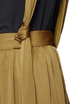 Detail View -Click To Enlarge Knotted suspender crepe maxi skirt