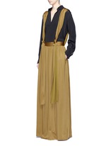 Figure View -Click To Enlarge Knotted suspender crepe maxi skirt