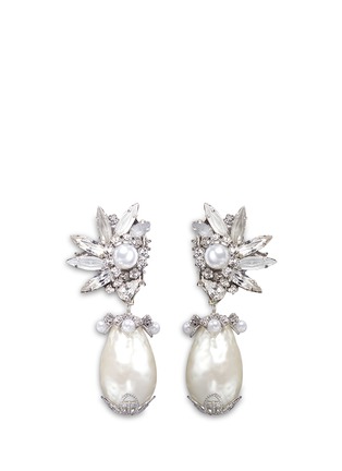 Main View - Click To Enlarge Main View - Click To Enlarge - Erickson Beamon - 'Til Death Do Us Part' Swarovski crystal Baroque pearl earrings