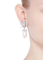 Figure View -Click To Enlarge 'Til Death Do Us Part' Swarovski crystal Baroque pearl earrings