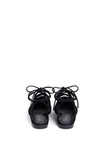 Back View -Click To Enlarge 'String Down' crisscross lace-up suede mules