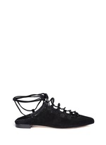 Main View -Click To Enlarge 'String Down' crisscross lace-up suede mules