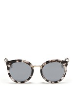 Main View -Click To Enlarge Metal temple tortoiseshell acetate round sunglasses