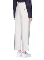 Back View -Click To Enlarge Pleated wide leg felted wool trousers