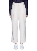 Main View -Click To Enlarge Pleated wide leg felted wool trousers