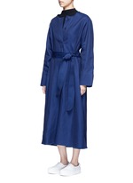 Figure View -Click To Enlarge 'Out' belted cotton-tencel dress