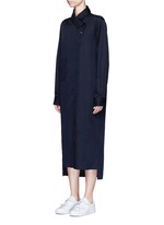 Front View -Click To Enlarge 'Boundary' asymmetric button midi shirt dress