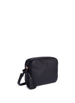 Front View -Click To Enlarge 'Thea' pebbled leather crossbody tassel bag