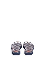 Back View -Click To Enlarge 'Thin' flamestitch print flip flops