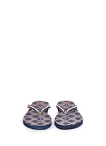Front View -Click To Enlarge 'Thin' flamestitch print flip flops
