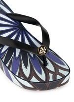 Detail View -Click To Enlarge 'Thandie' floral print wedge flip flops