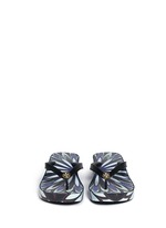 Front View -Click To Enlarge 'Thandie' floral print wedge flip flops