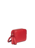 Front View -Click To Enlarge 'Thea' pebbled leather crossbody tassel bag