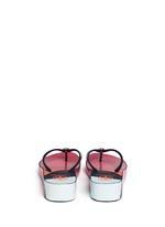 Back View -Click To Enlarge 'Thandie' print wedge flip flops