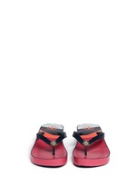 Front View -Click To Enlarge 'Thandie' print wedge flip flops