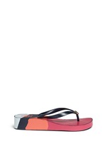 Main View -Click To Enlarge 'Thandie' print wedge flip flops