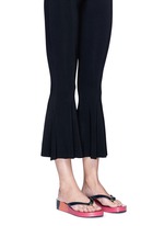 Figure View -Click To Enlarge 'Thandie' print wedge flip flops