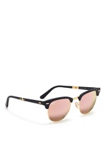 Figure View -Click To Enlarge 'Clubmaster Folding' acetate browline sunglasses
