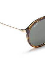 Detail View -Click To Enlarge 'RB4253' metal temple tortoiseshell acetate aviator sunglasses