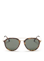 Main View -Click To Enlarge 'RB4253' metal temple tortoiseshell acetate aviator sunglasses
