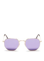 Main View -Click To Enlarge 'RB3548' metal hexagonal mirror sunglasses