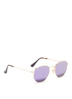 Figure View -Click To Enlarge 'RB3548' metal hexagonal mirror sunglasses