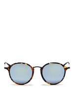 Main View -Click To Enlarge 'Round Fleck Flash' tortoiseshell acetate mirror sunglasses