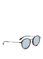 Figure View -Click To Enlarge 'Round Fleck Flash' tortoiseshell acetate mirror sunglasses