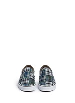 Front View -Click To Enlarge 'Classic' plaid patchwork skate slip-ons
